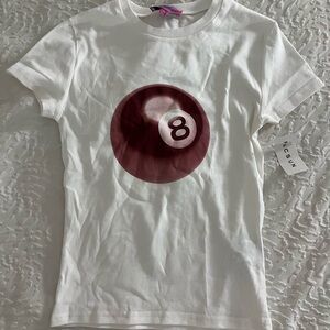 Edikted White Tee with Maroon Graphic